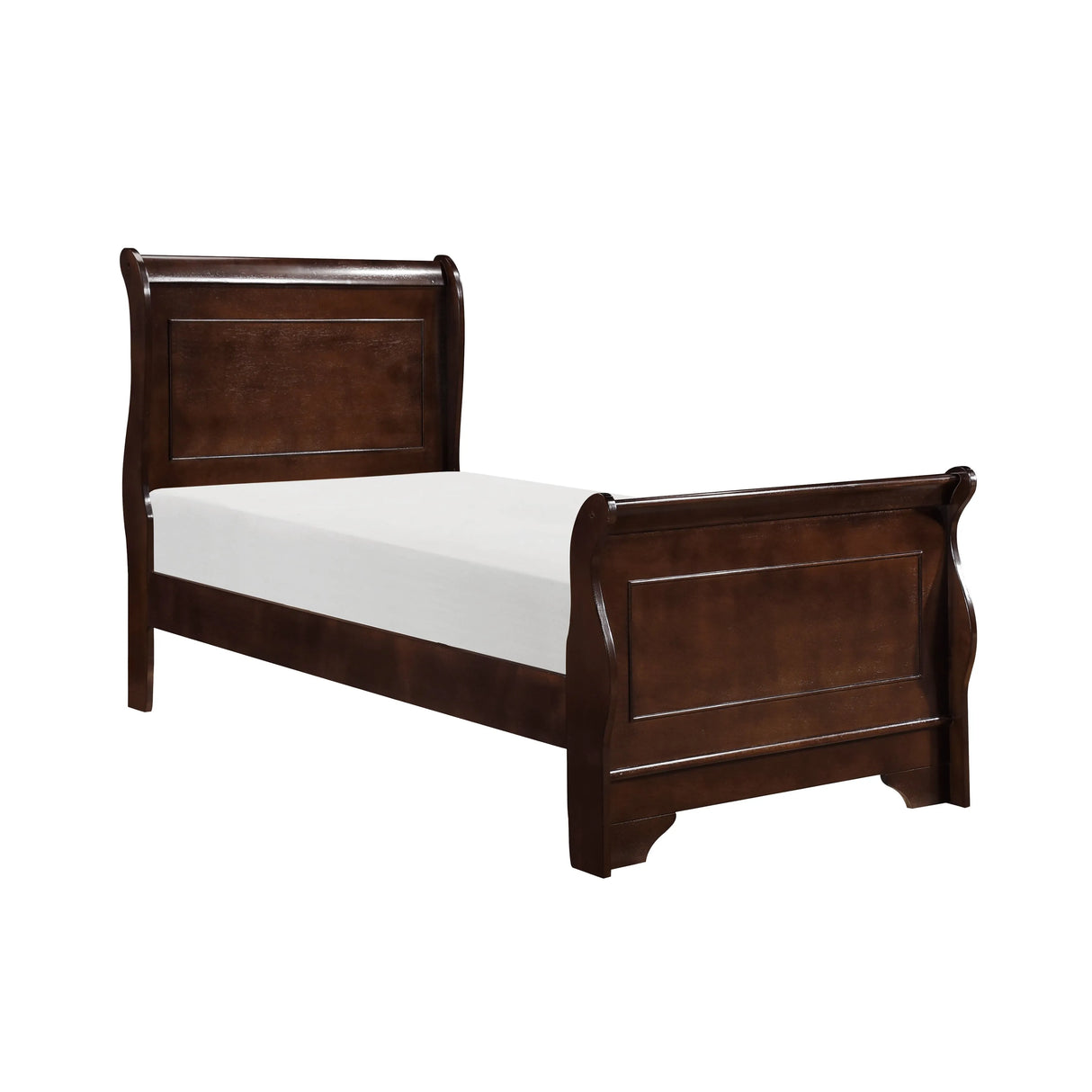 Abbeville Cherry Twin Sleigh Bed by Homelegance at Eve Furniture