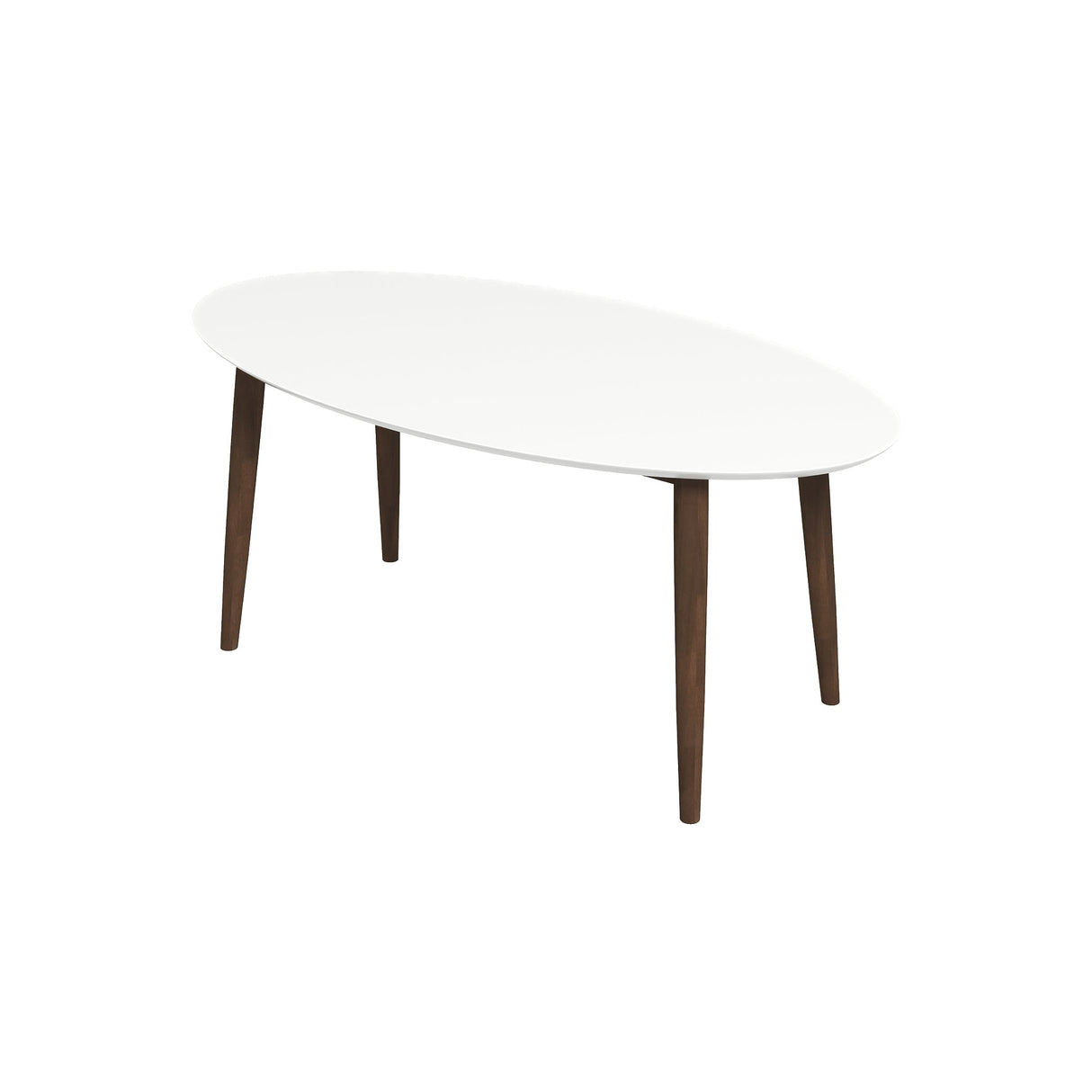 Ada Mid Century Modern Style Solid Wood White Top Oval Dining Table by Ashcroft Imports at Eve Furniture