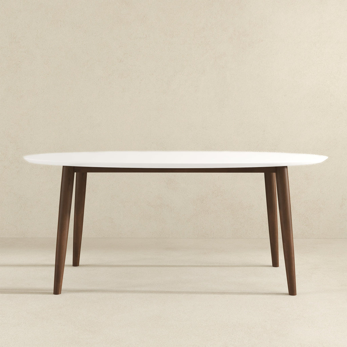 Ada Mid Century Modern Style Solid Wood White Top Oval Dining Table by Ashcroft Imports at Eve Furniture