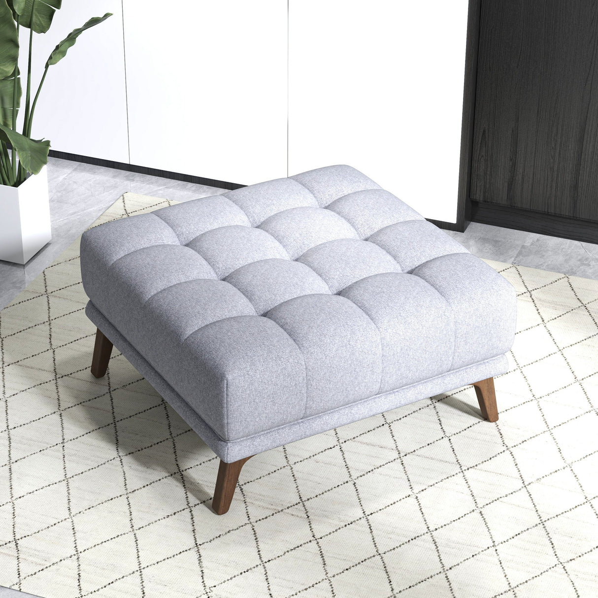 Addison Square Upholstered Ottoman by Ashcroft Imports at Eve Furniture