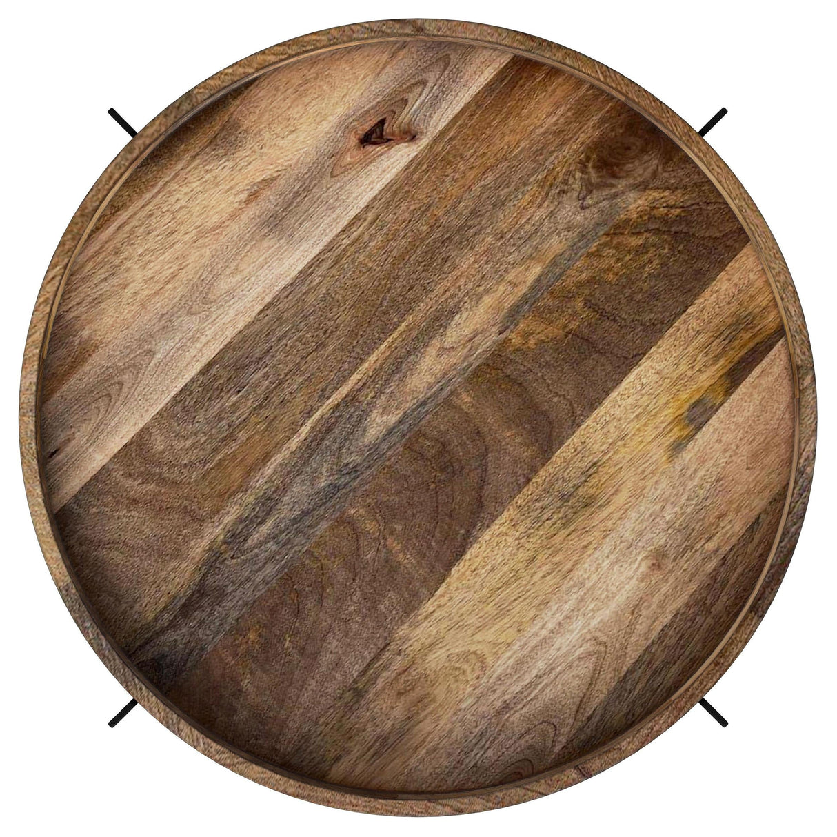 Adhvik Natural Round Wood Top Coffee Table with Marble Shelf by Coaster at Eve Furniture