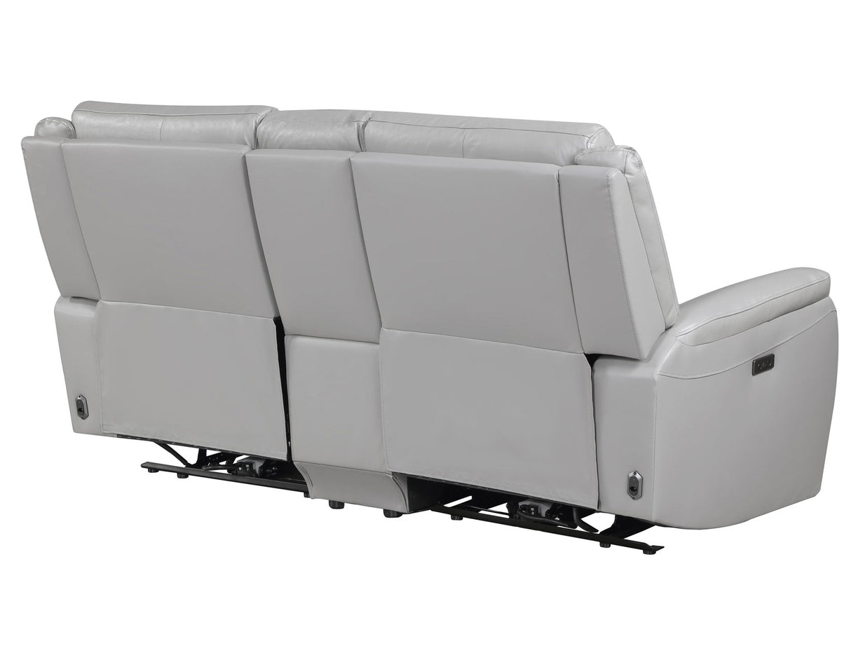 Alexandria Stone 3-Piece Top-Grain Leather Power Reclining Set by Steve Silver at Eve Furniture