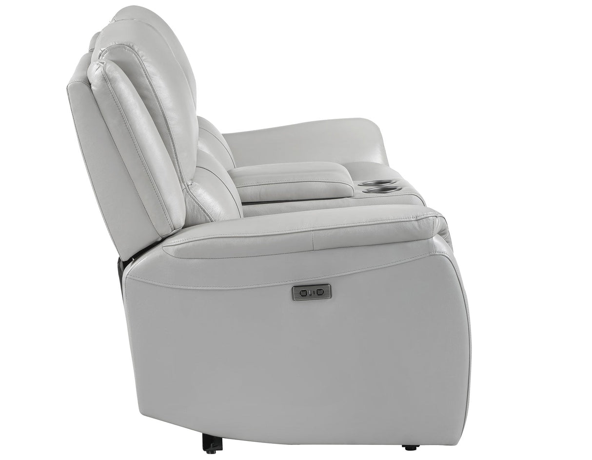 Alexandria Stone 3-Piece Top-Grain Leather Power Reclining Set by Steve Silver at Eve Furniture