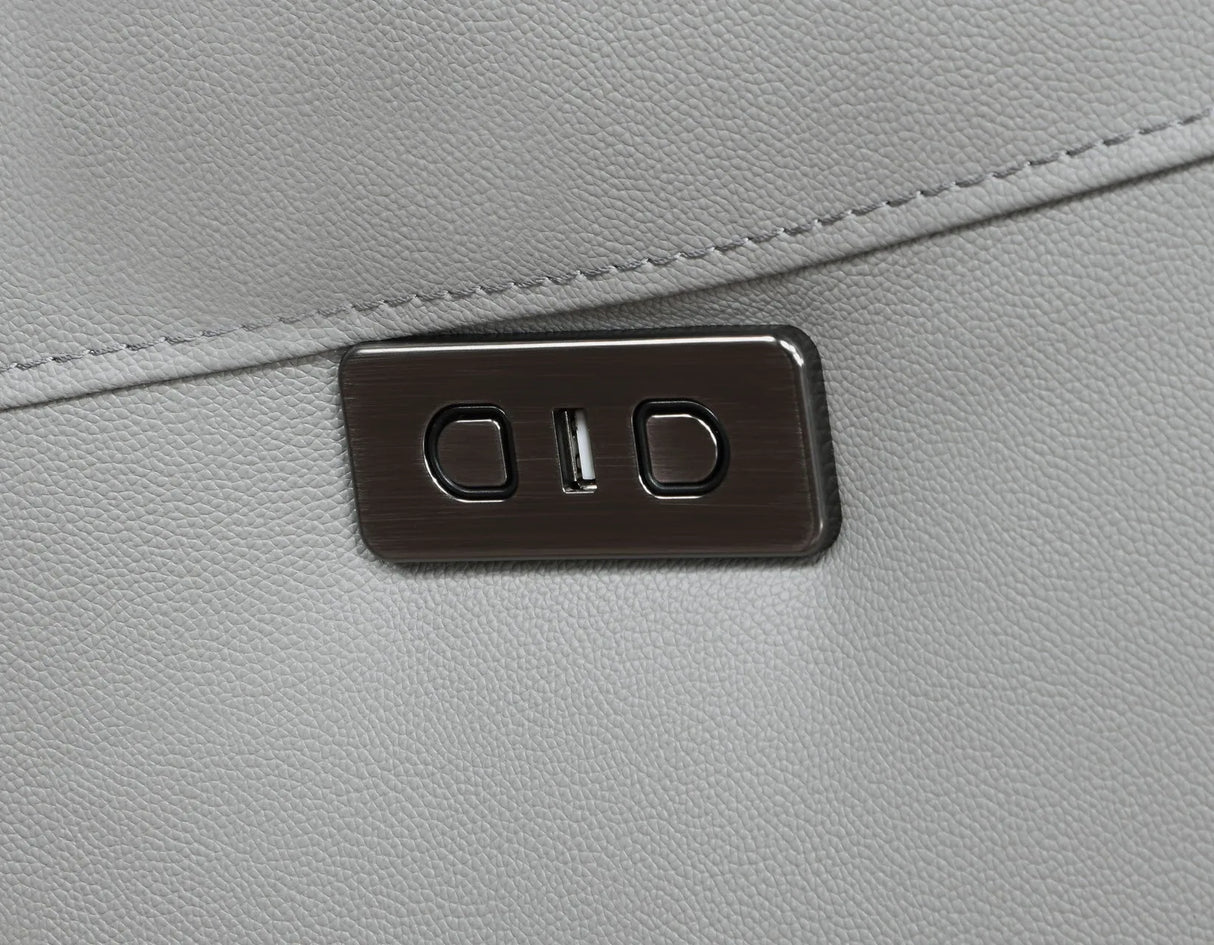 Alexandria Stone Top-Grain Leather 6-Piece Power Reclining Set by Steve Silver at Eve Furniture