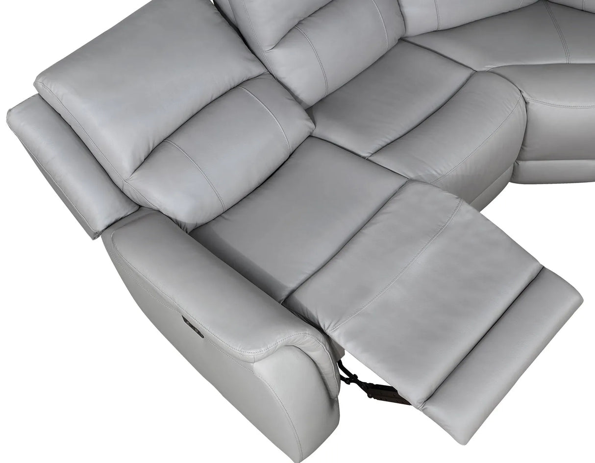 Alexandria Stone Top-Grain Leather 6-Piece Power Reclining Set by Steve Silver at Eve Furniture