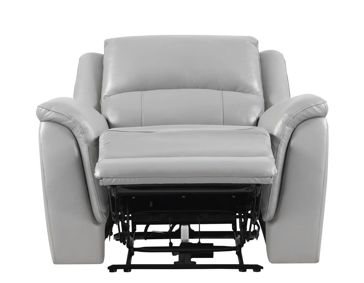 Alexandria Stone Top-Grain Leather Power Recliner by Steve Silver at Eve Furniture