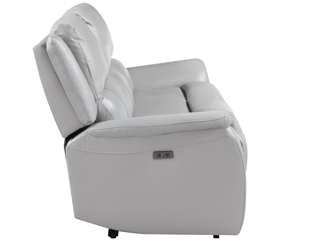 Alexandria Stone Top-Grain Leather Power Reclining Sofa by Steve Silver at Eve Furniture