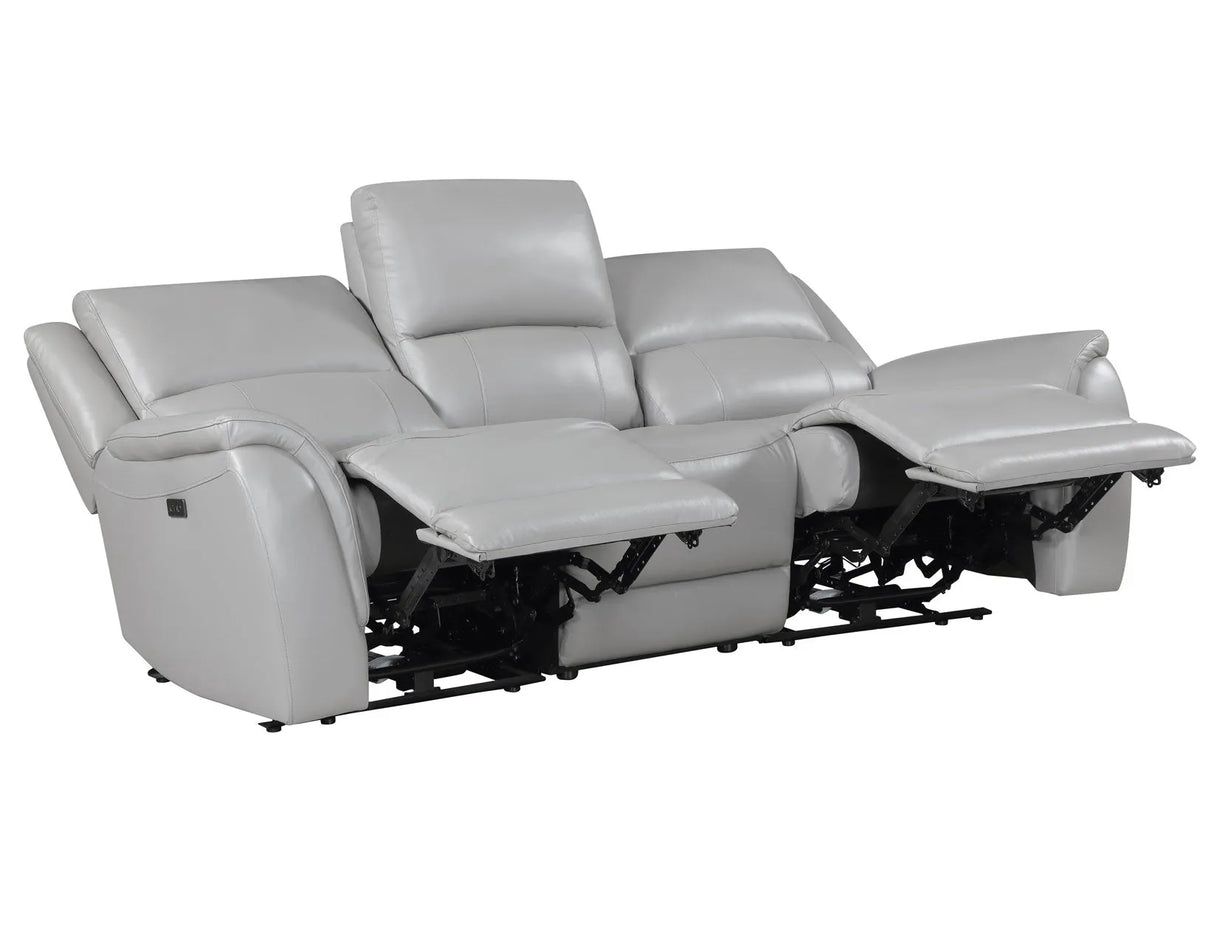 Alexandria Stone Top-Grain Leather Power Reclining Sofa by Steve Silver at Eve Furniture