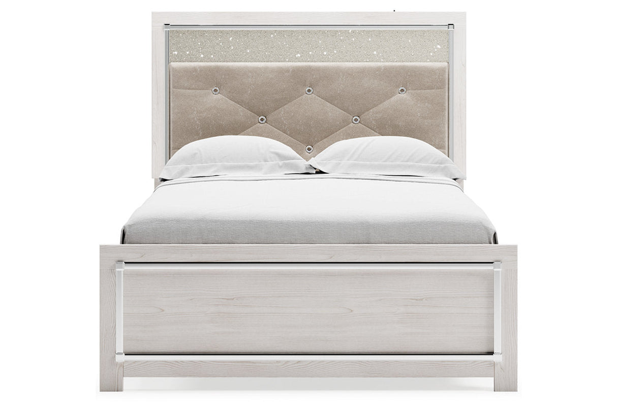 Altyra White Full Upholstered Panel Bed by Ashley at Eve Furniture