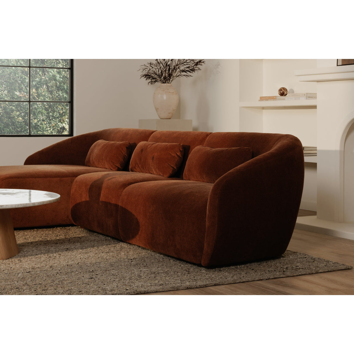 Amelia Chestnut Left Arm Facing Chaise by Moe's Home at Eve Furniture