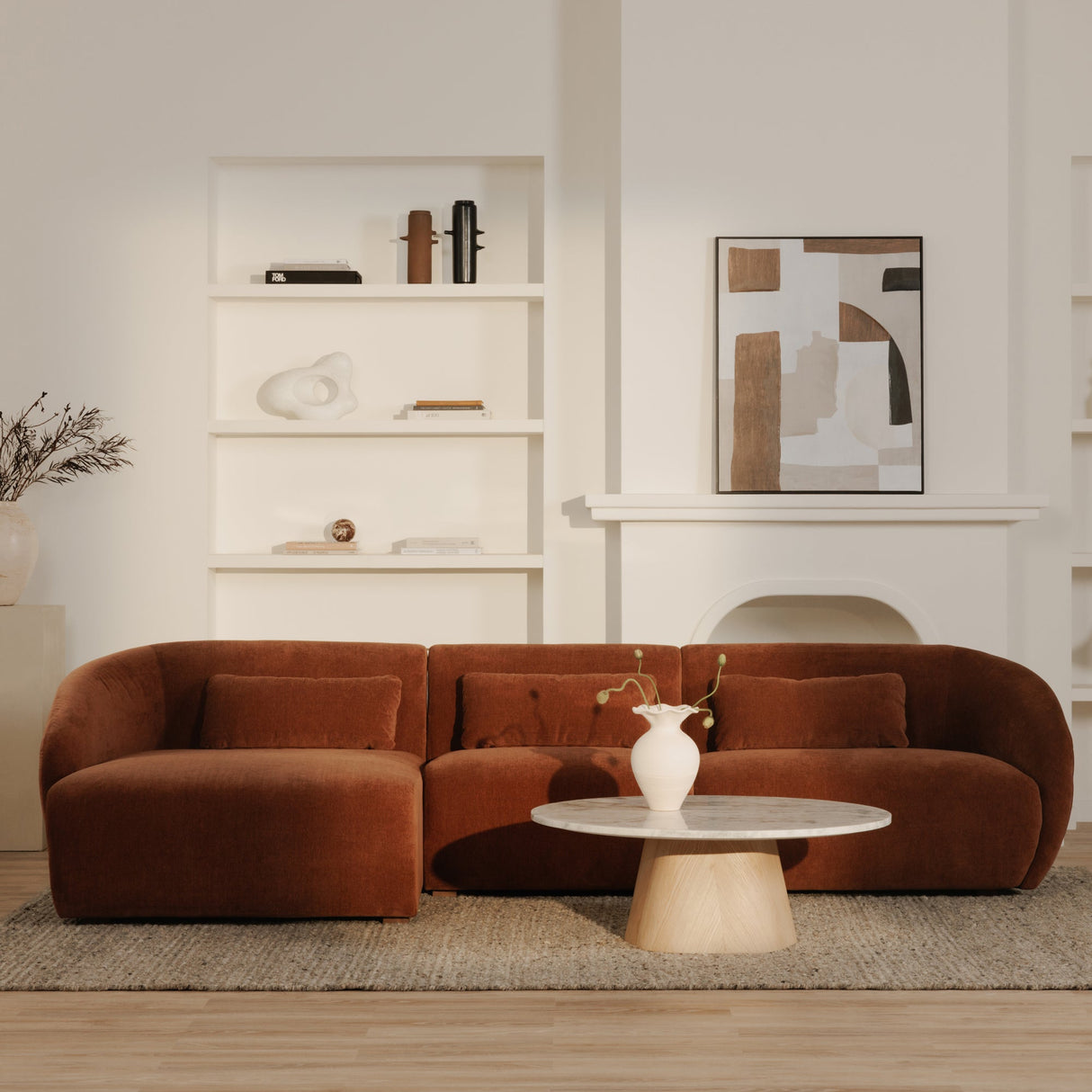 Amelia Chestnut Left Arm Facing Chaise by Moe's Home at Eve Furniture