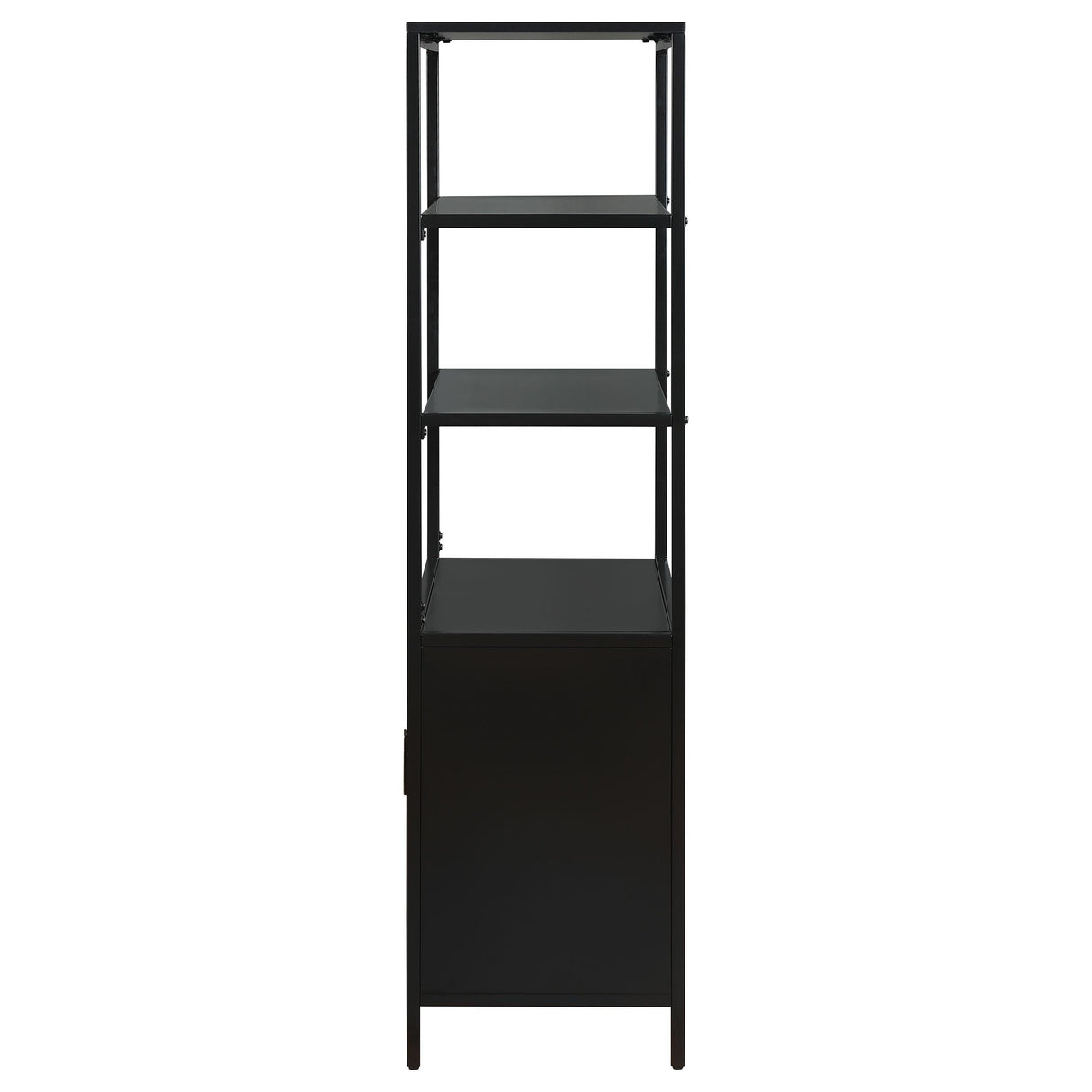 Amherst Black 3-Shelf Radio Weave Cane Metal Accent Cabinet by Coaster at Eve Furniture
