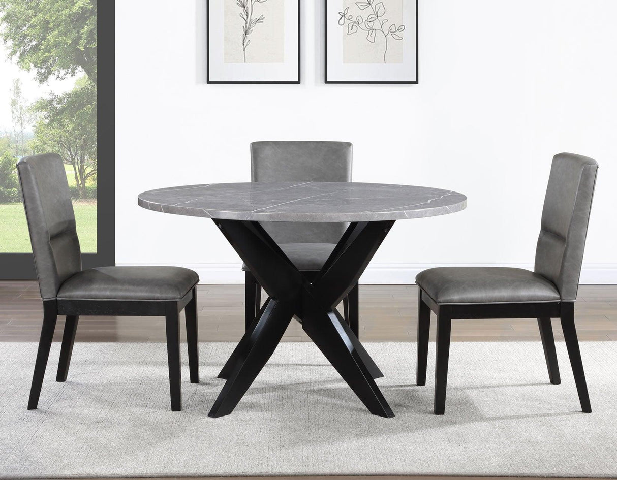 Amy 48-inch Faux-Marble Dining Table by Steve Silver at Eve Furniture