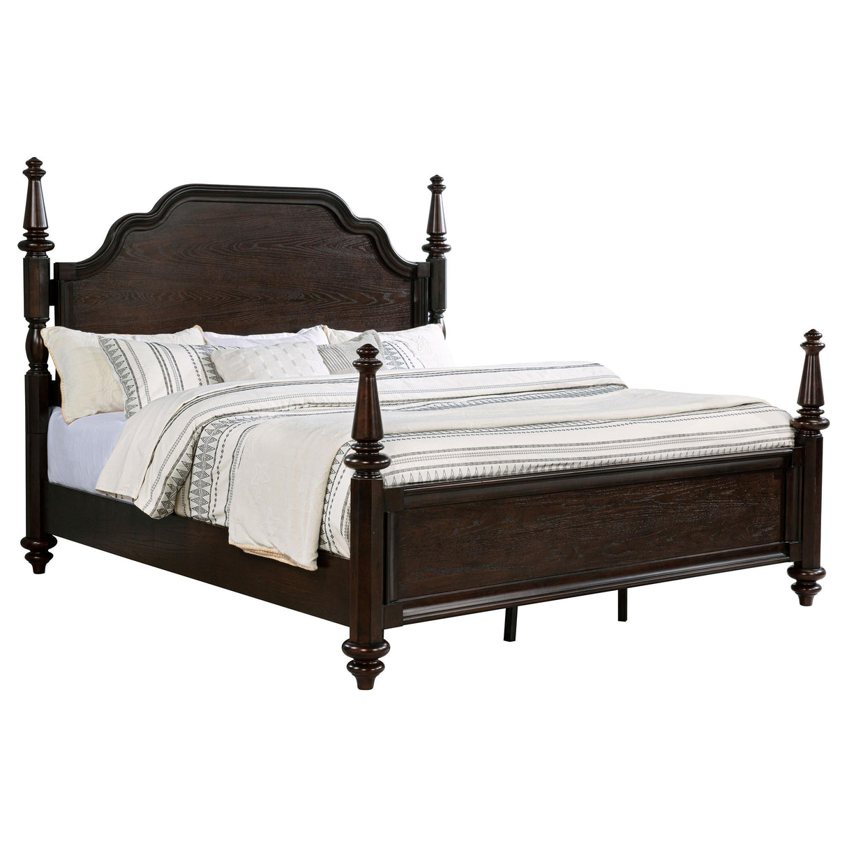 Andover Dark Oak Four Poster Eastern King Bed by Coaster at Eve Furniture
