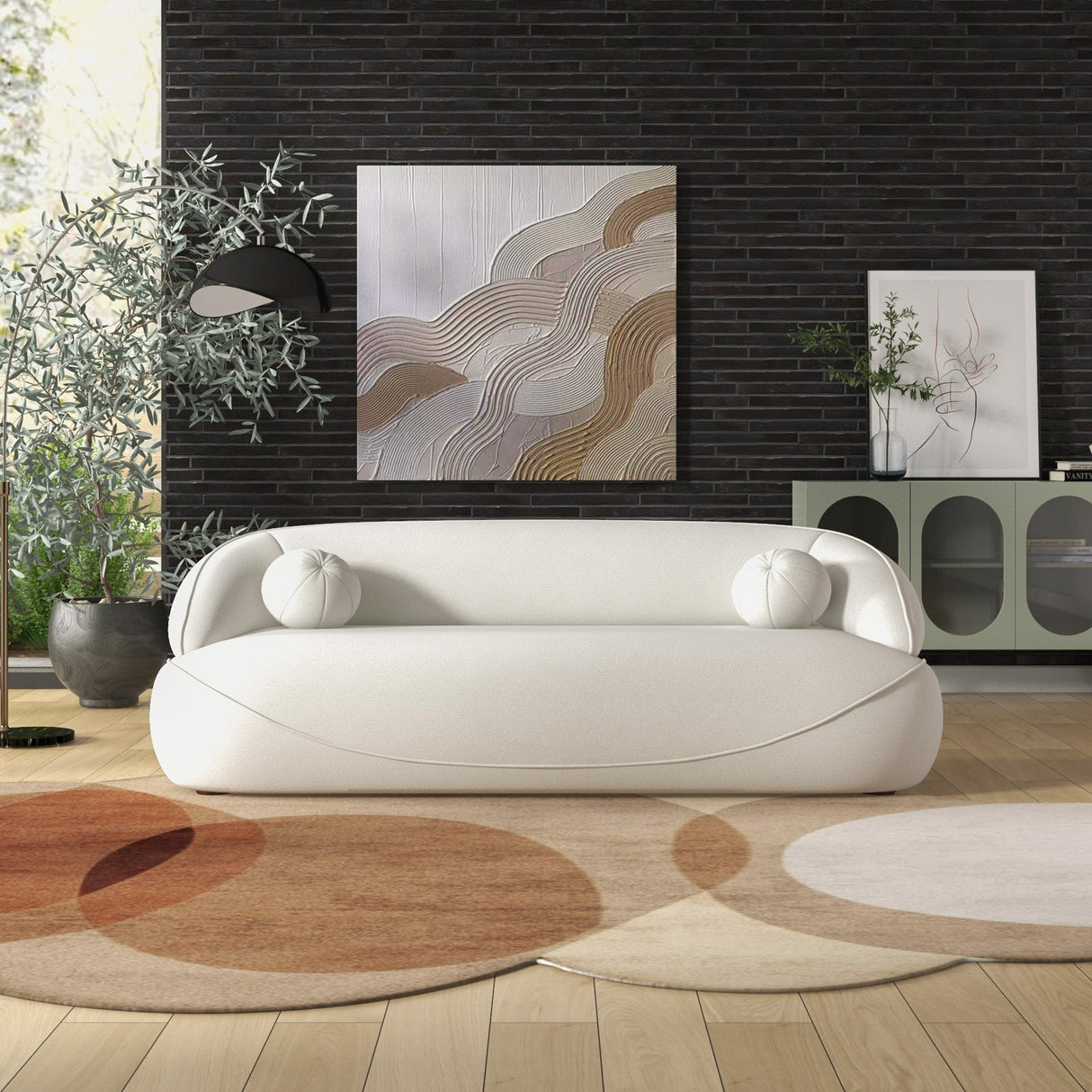 Andrew Beige Boucle Sofa by Ashcroft Imports at Eve Furniture