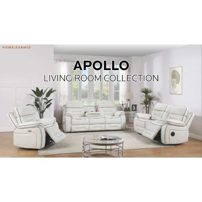 Pelin White Power Reclining Sofa & Loveseat by Homelegance at Eve Furniture