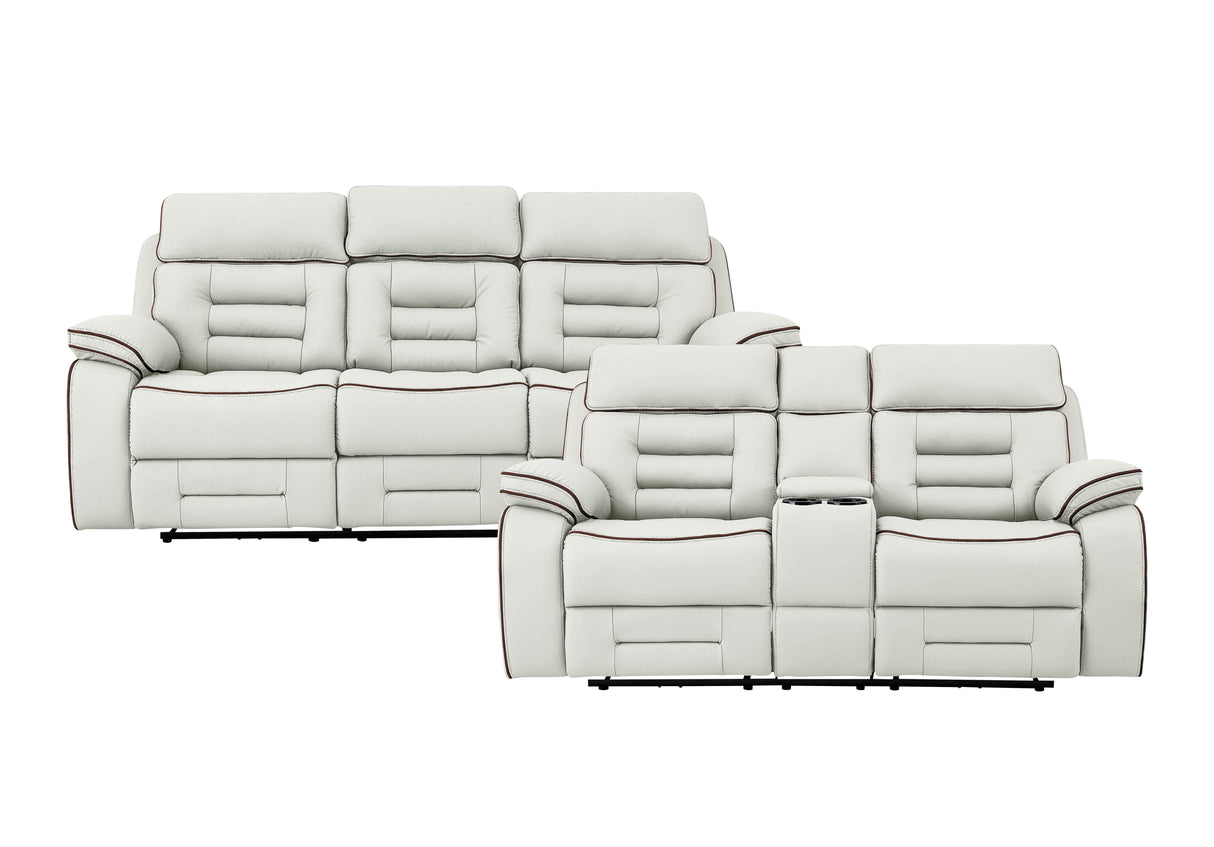 Pelin White Power Reclining Sofa & Loveseat by Homelegance at Eve Furniture
