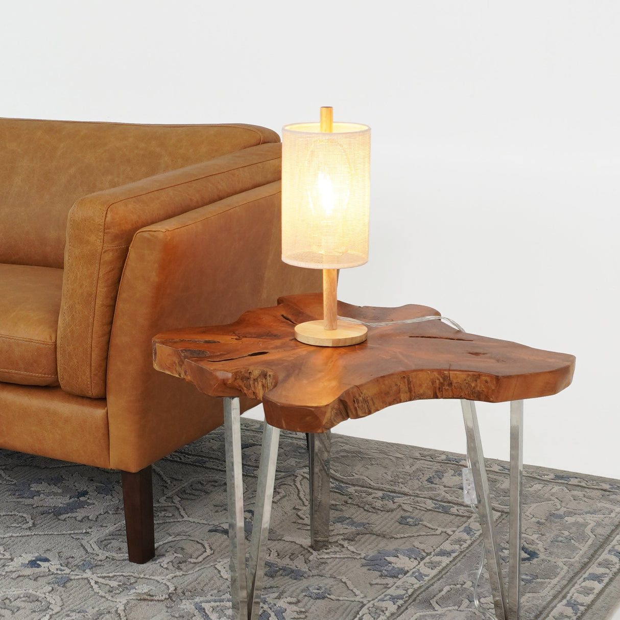 Arcana Table Lamp - Oak - Natural by Ashcroft Imports at Eve Furniture