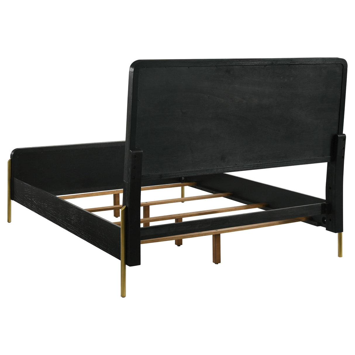Arini Black and Natural Rattan California King Panel Bed by Coaster at Eve Furniture