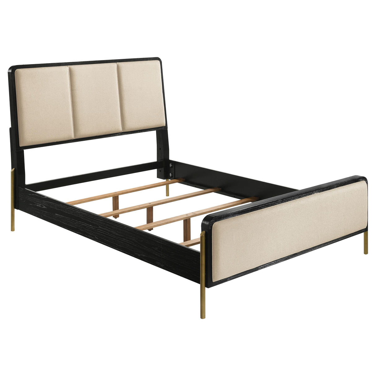 Arini Cream and Black California King Panel Bed by Coaster at Eve Furniture
