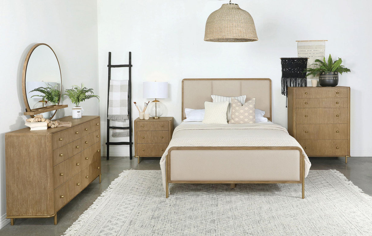 Arini Cream and Sand Wash California King Panel Bed by Coaster at Eve Furniture