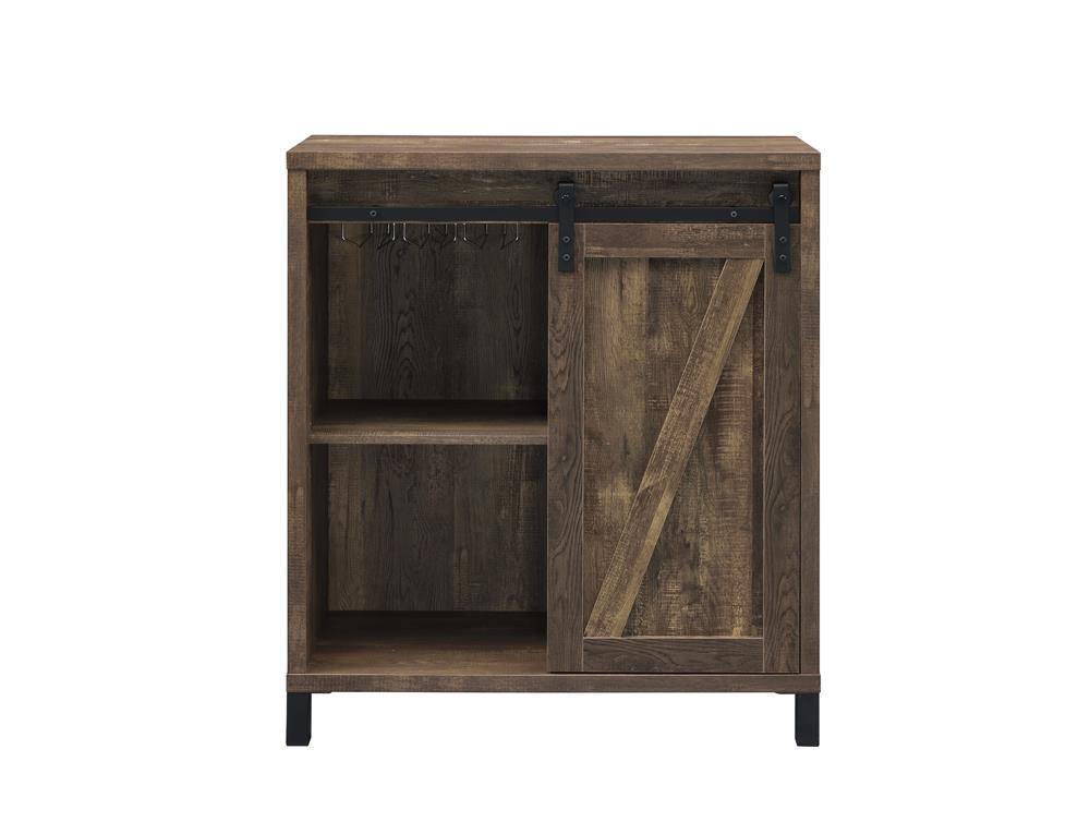 Arlington Rustic Oak Bar Cabinet with Sliding Door by Coaster at Eve Furniture