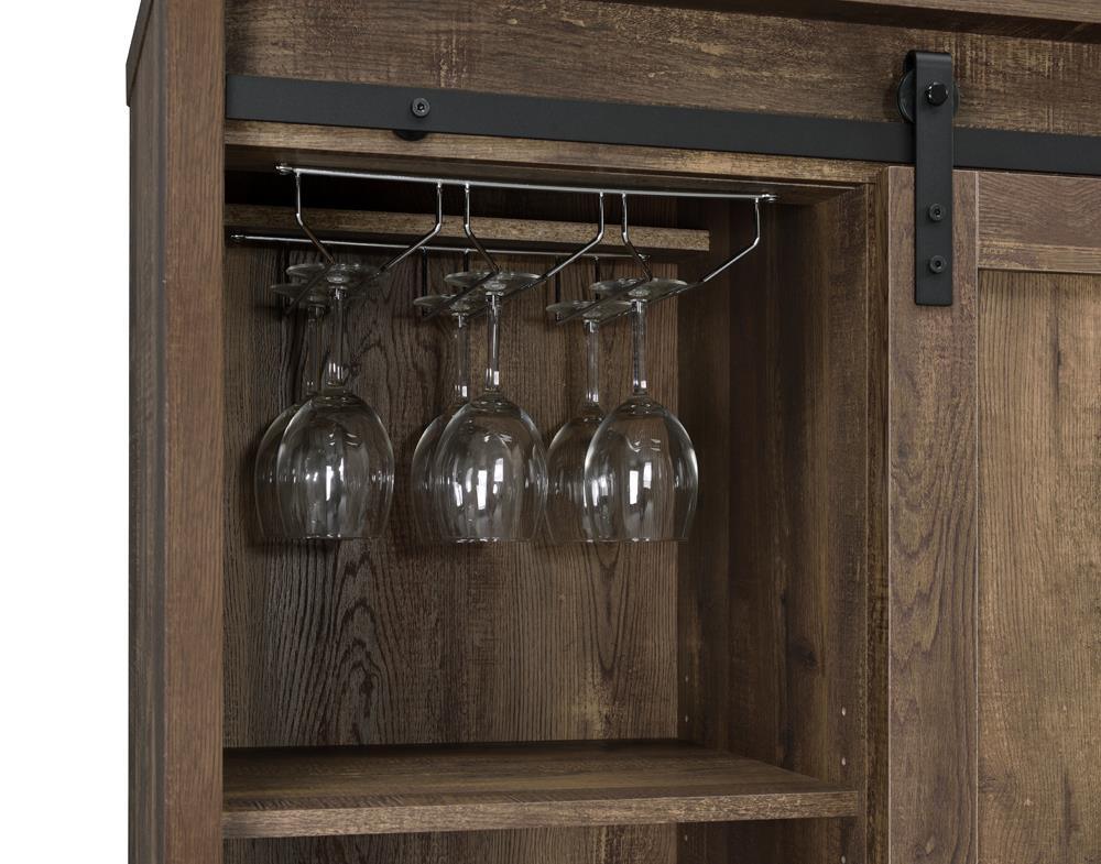 Arlington Rustic Oak Bar Cabinet with Sliding Door by Coaster at Eve Furniture