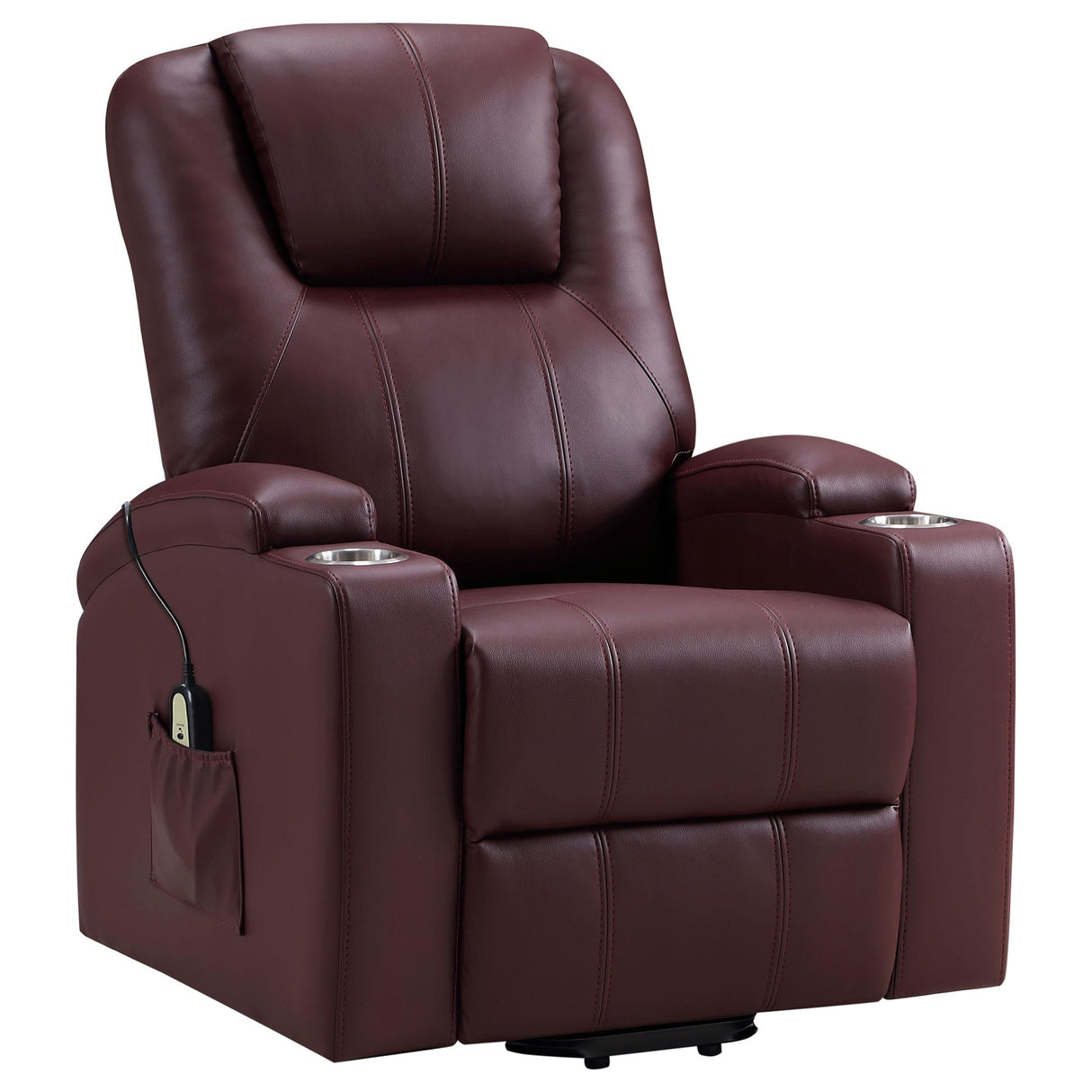 Armstrong Wine Upholstered Power Lift Massage Recliner by Coaster at Eve Furniture