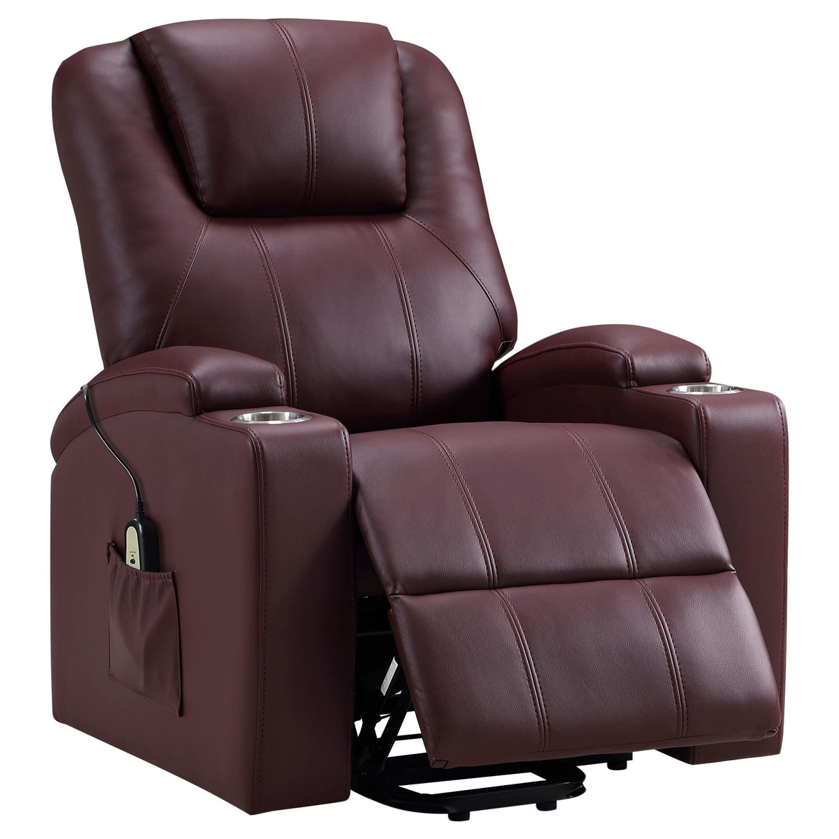 Armstrong Wine Upholstered Power Lift Massage Recliner by Coaster at Eve Furniture