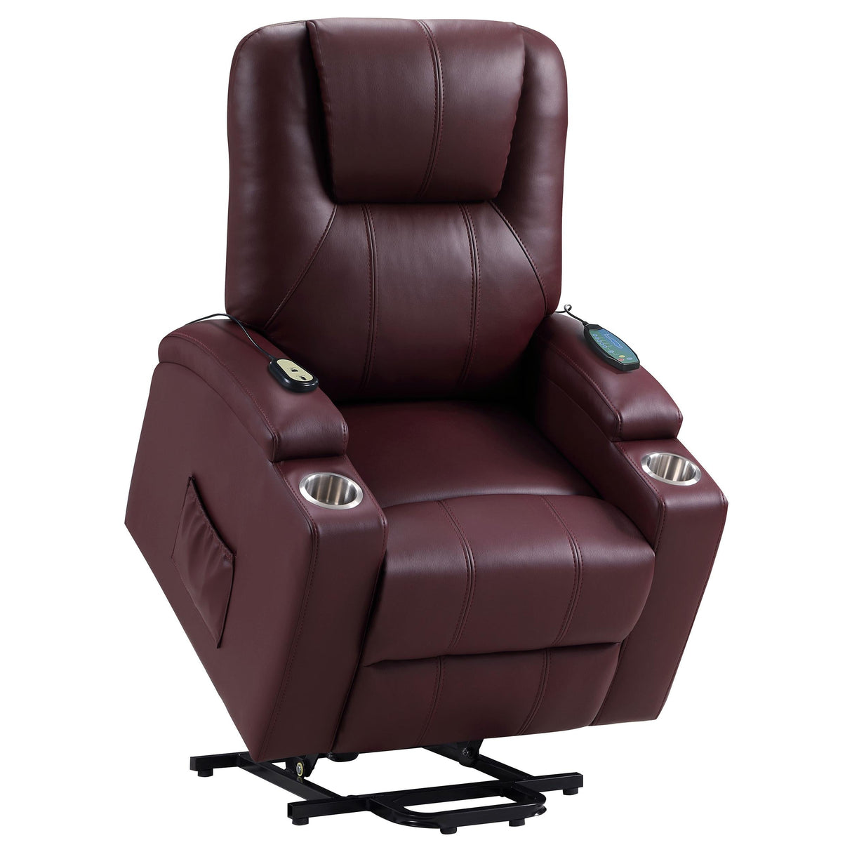 Armstrong Wine Upholstered Power Lift Massage Recliner by Coaster at Eve Furniture