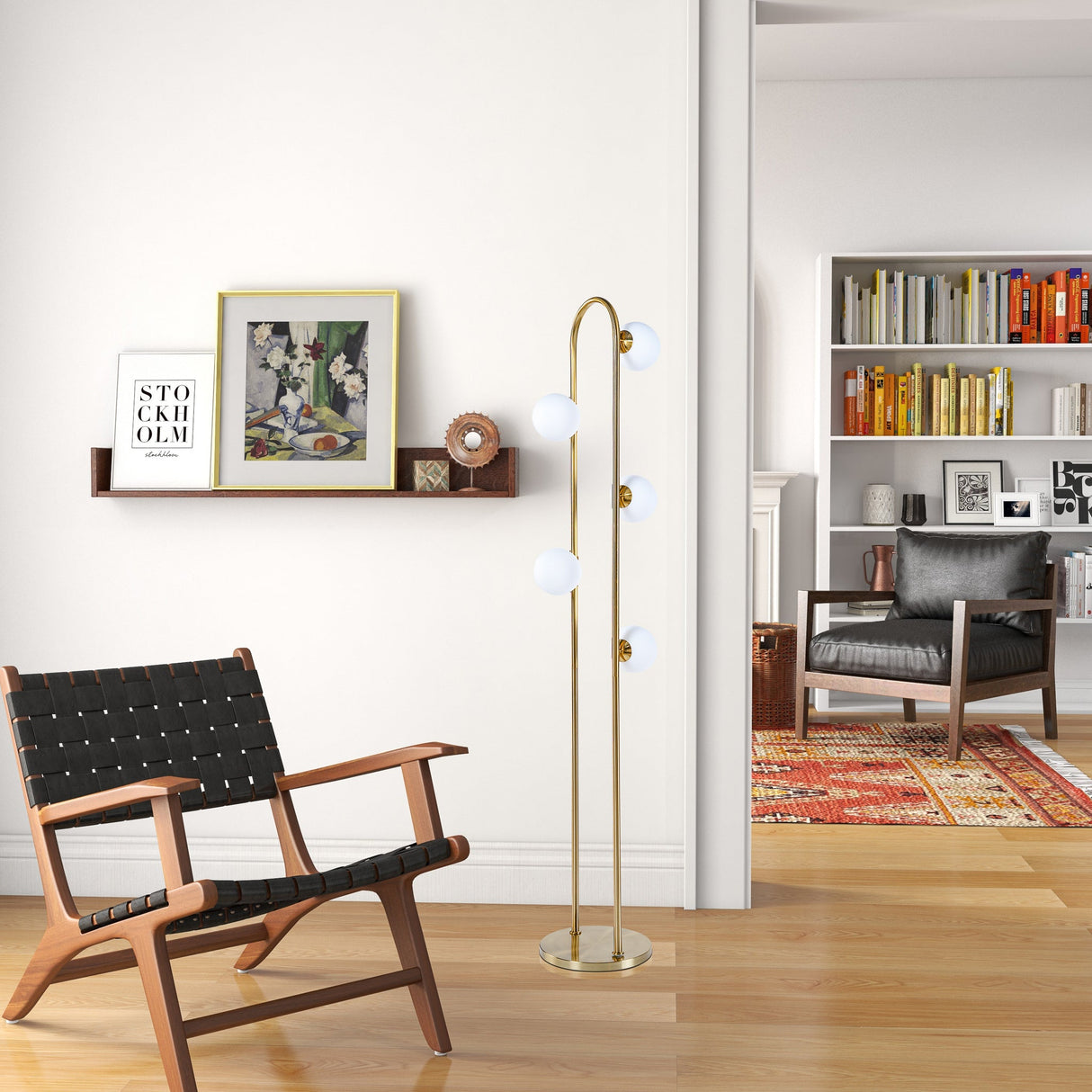 Artema Floor Lamp with WHITE by Ashcroft Imports at Eve Furniture