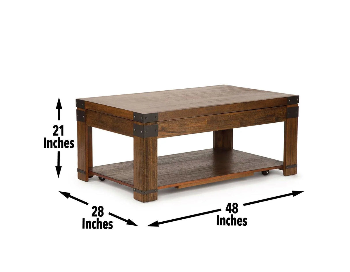 Arusha Lift Top Cocktail Table w/Casters by Steve Silver at Eve Furniture