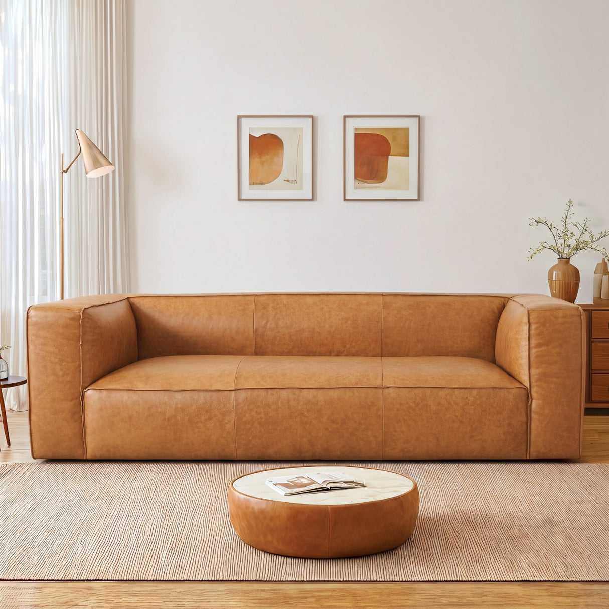 Colton Tan Leather Sofa by Ashcroft Furniture at Eve Furniture