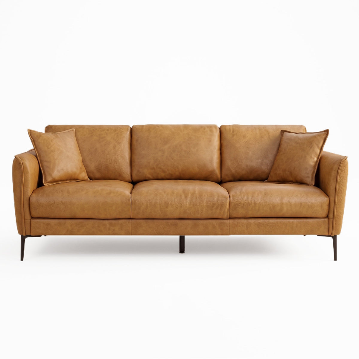 Cooperstown Tan Leather Sofa