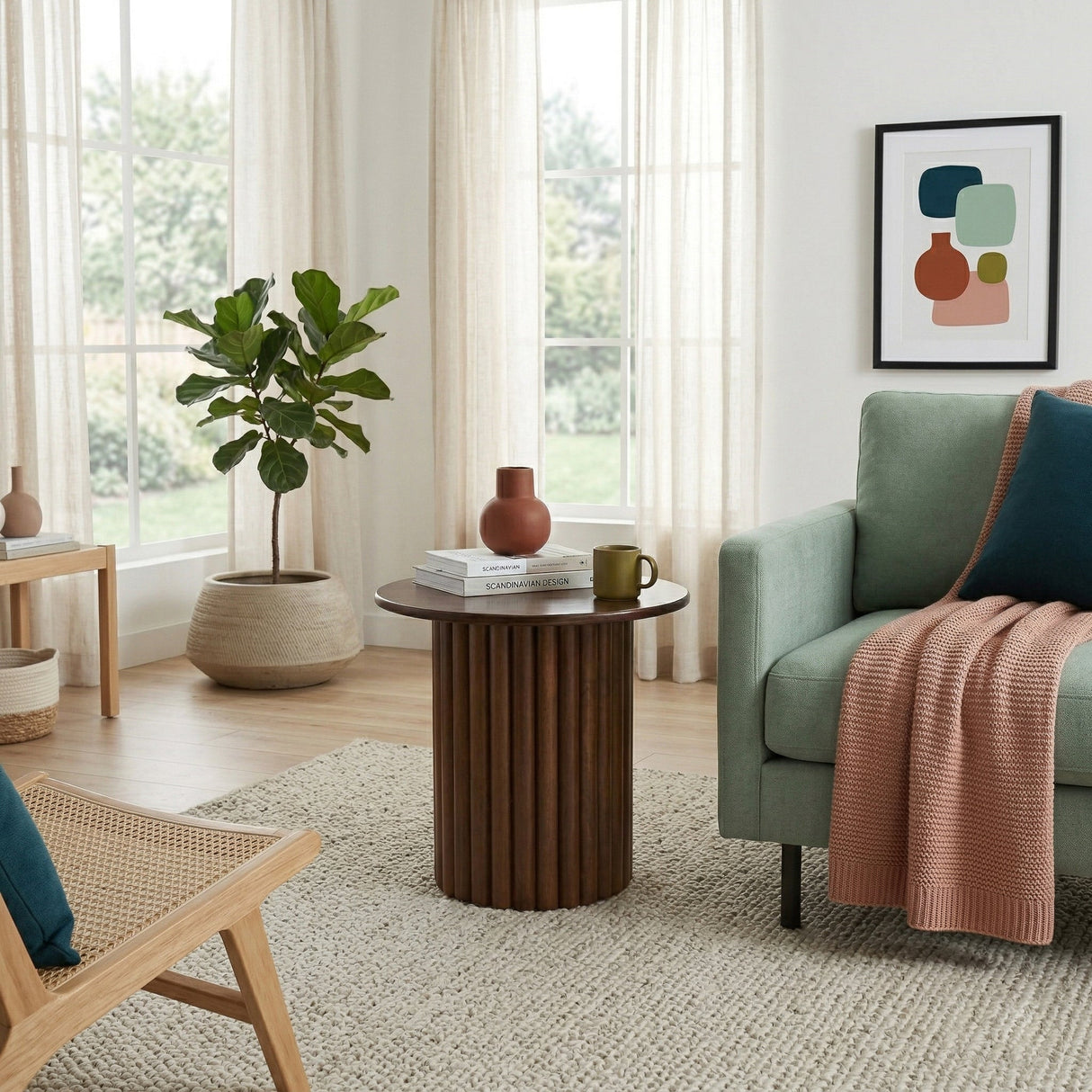 Merlin End Table in Walnut