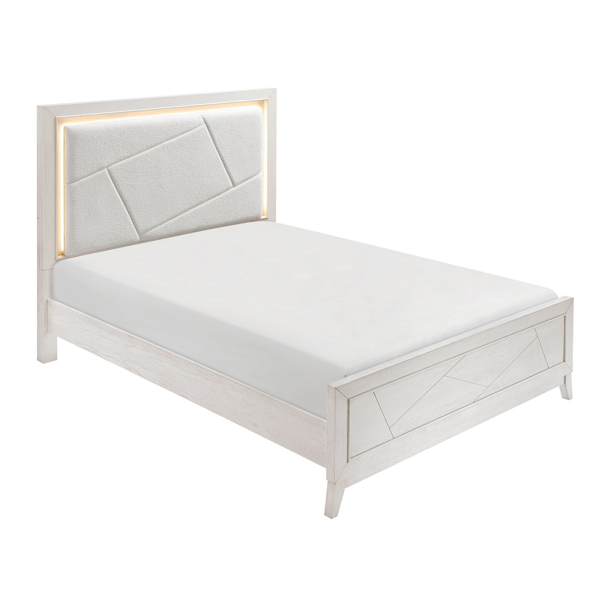 Asteria Antique White King Panel Bed by Homelegance at Eve Furniture
