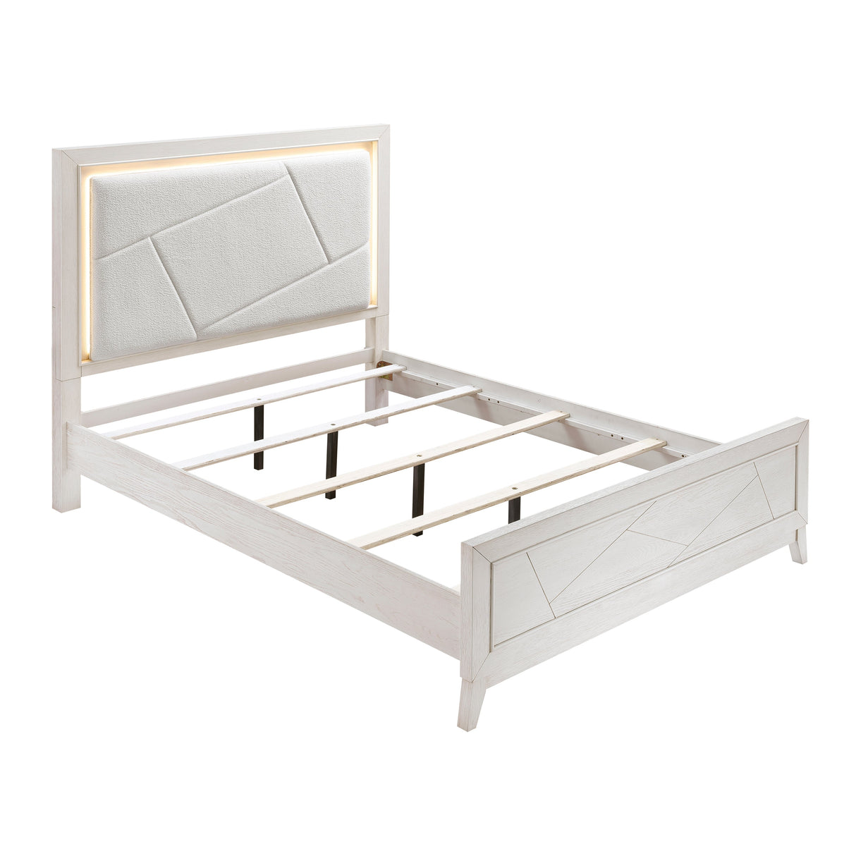 Asteria Antique White Queen Panel Bed by Homelegance at Eve Furniture