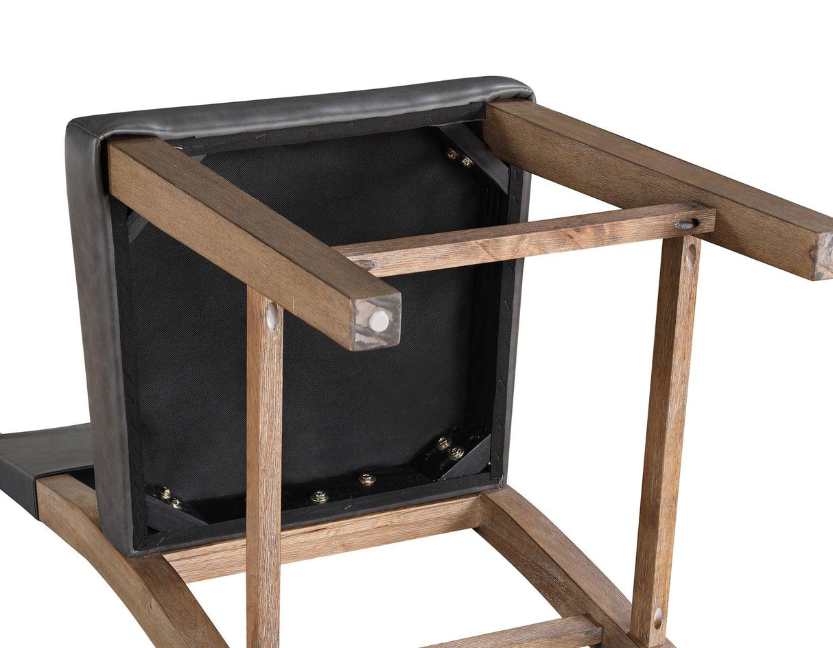 Aubrey 24″ Driftwood Counter Chair with Gray Vegan Leather by Steve Silver at Eve Furniture