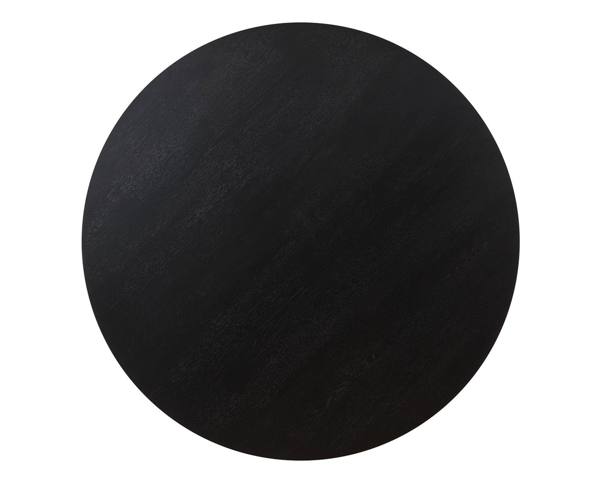 Aubrey 54″ Round Dining Table, Black with Driftwood Stretchers by Steve Silver at Eve Furniture