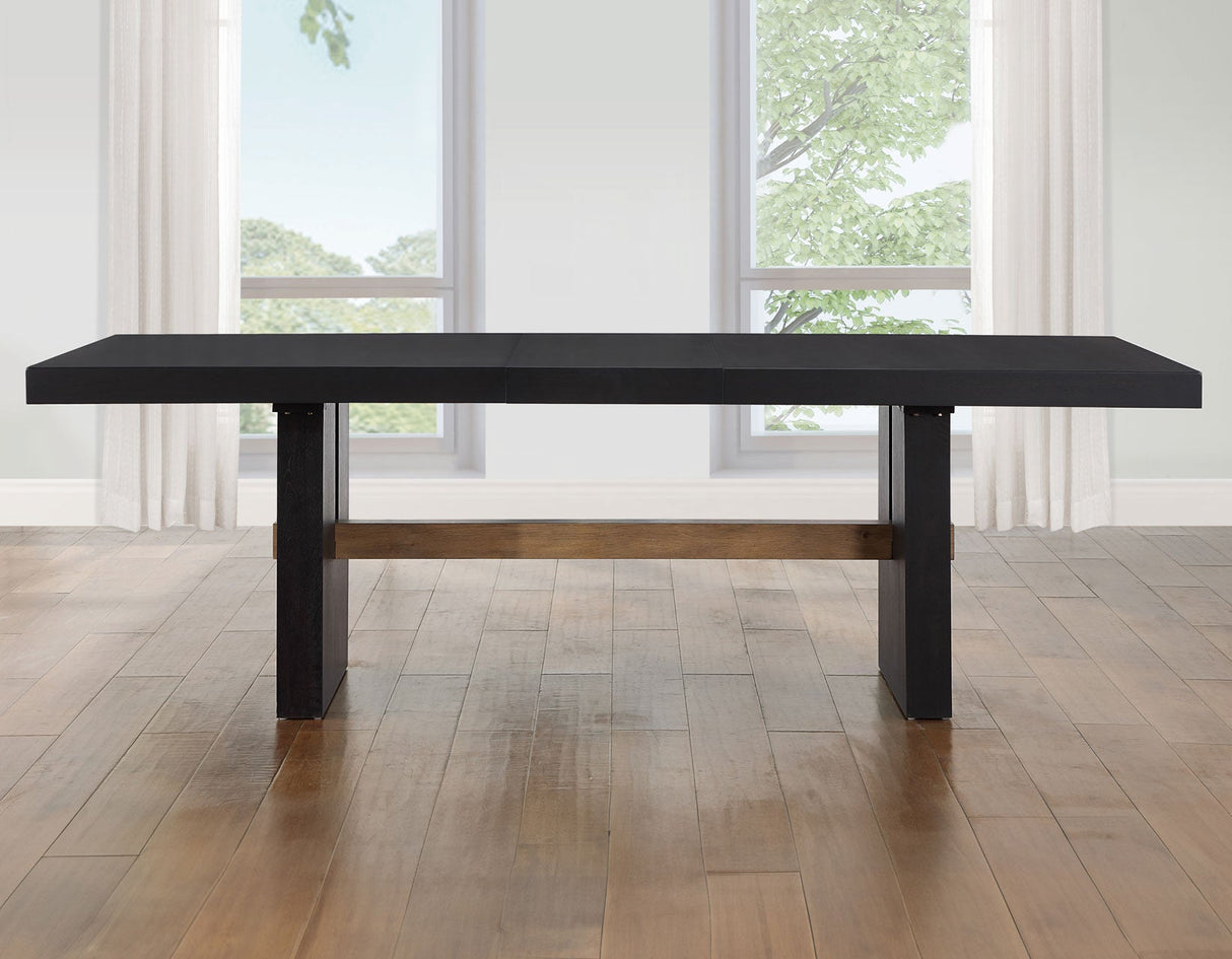 Aubrey 78-96″ Table w/18-inch Leaf, Black by Steve Silver at Eve Furniture