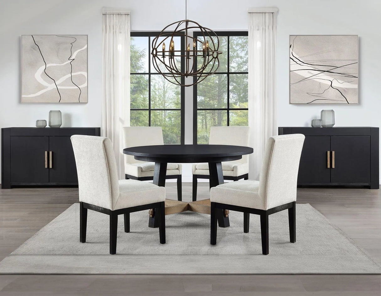 Aubrey Parsons Chair, Black finish by Steve Silver at Eve Furniture
