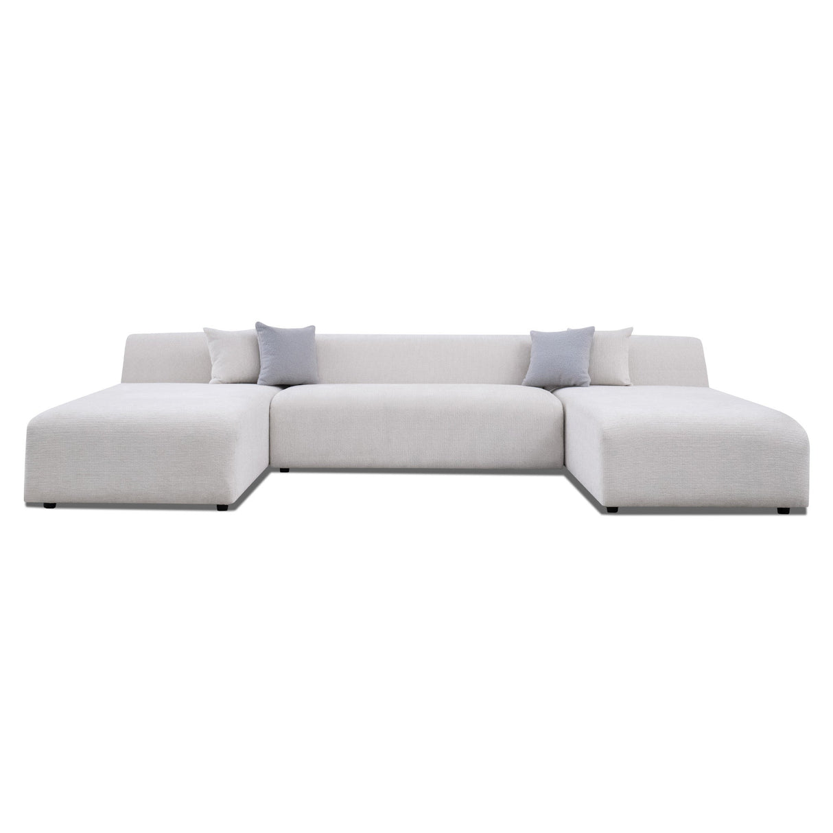 Audrey Cream Chenille U Shape Corner Sofa by Ashcroft Imports at Eve Furniture