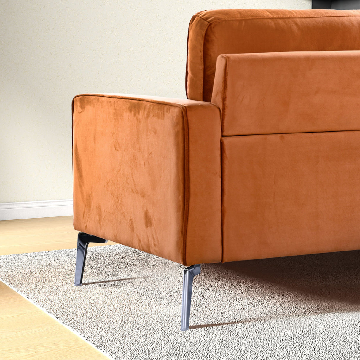 Axten Orange Velvet Sofa by Ashcroft Imports at Eve Furniture