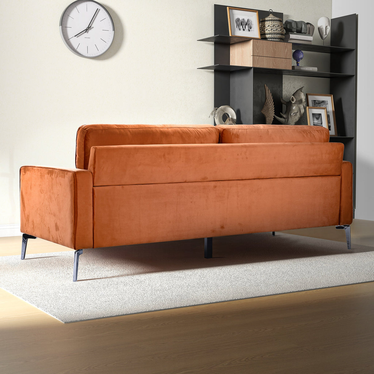 Axten Orange Velvet Sofa by Ashcroft Imports at Eve Furniture