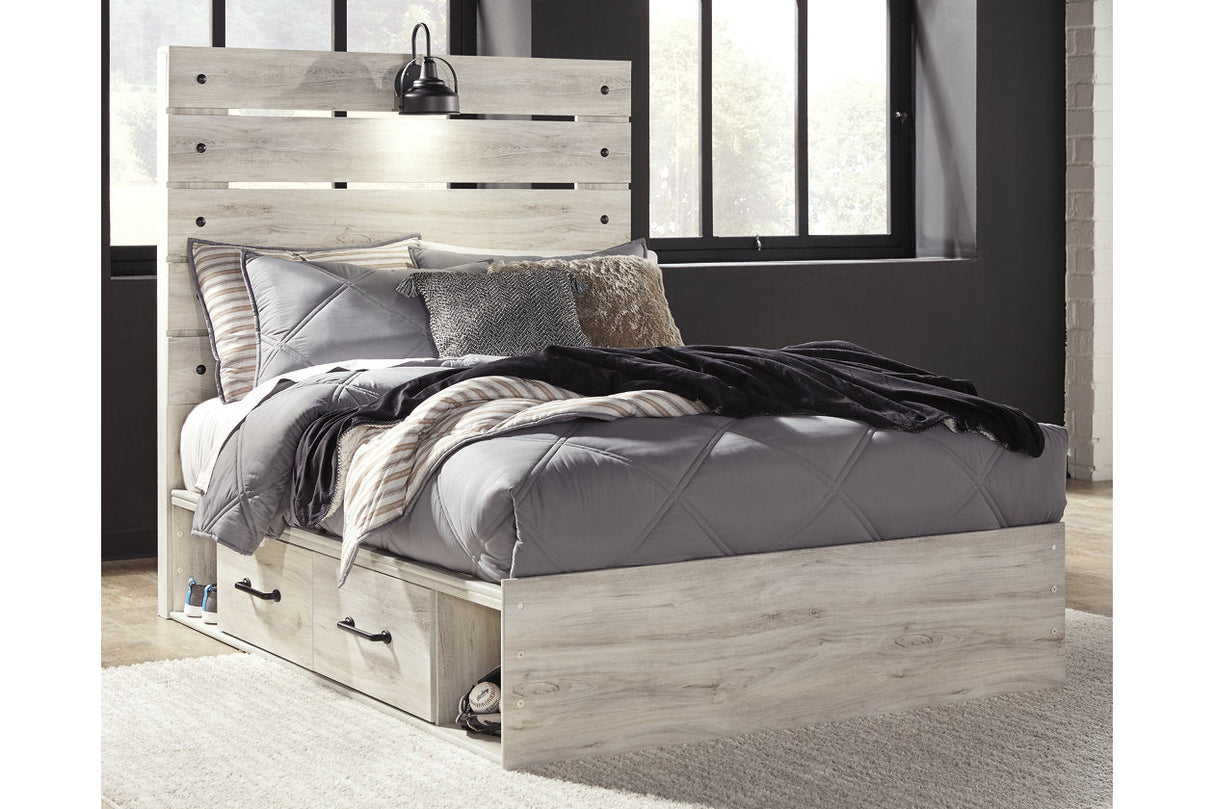 Cambeck Whitewash Full Storage Platform Bed with 2 Drawers by Ashley at Eve Furniture