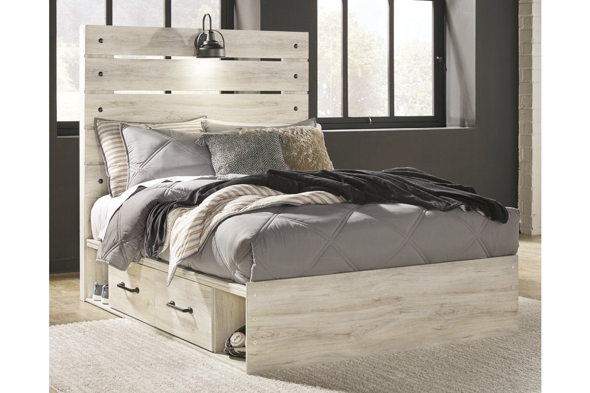 Cambeck Whitewash Full Storage Platform Bed with 4 Drawers by Ashley at Eve Furniture