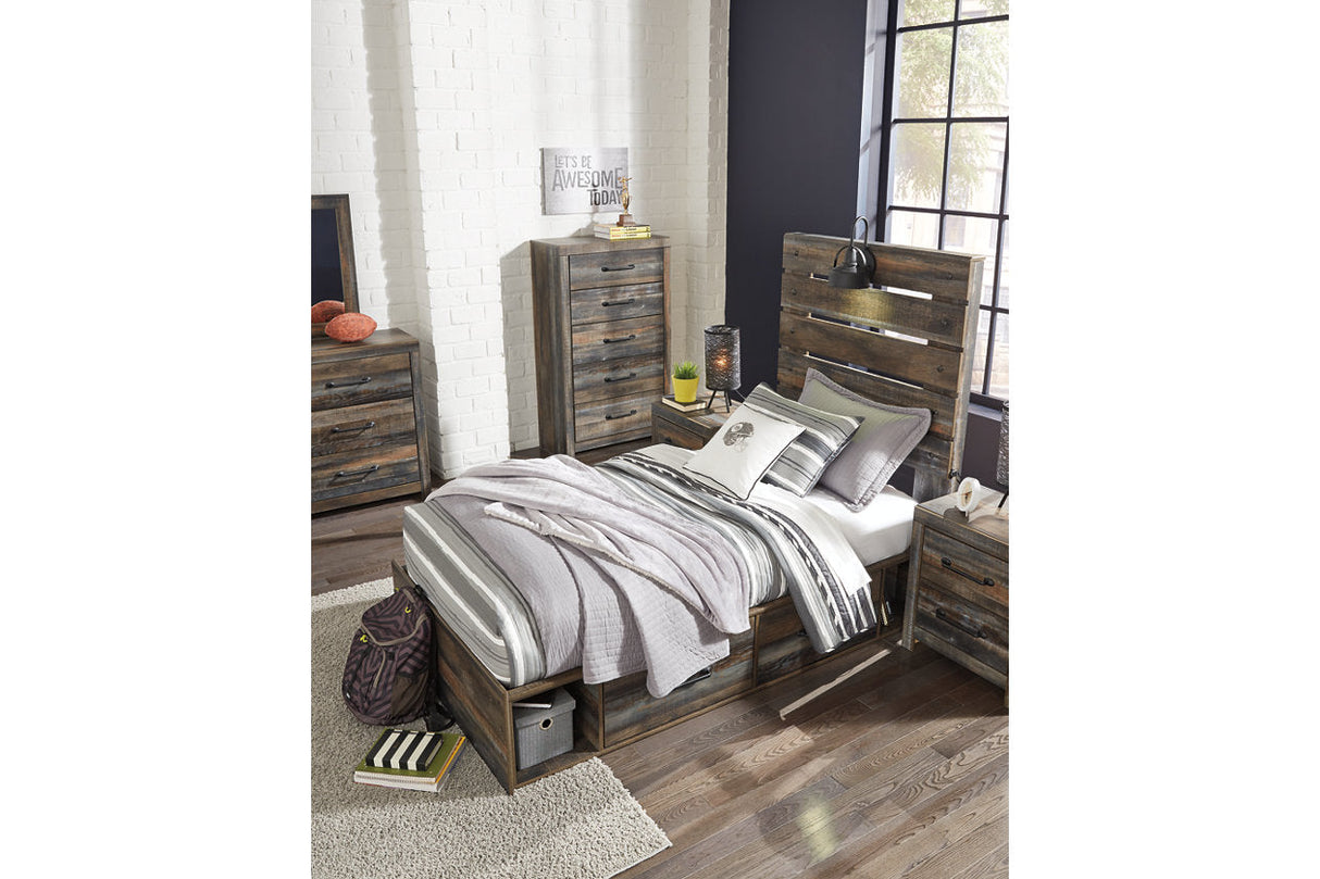 Drystan Multi LED Twin Storage Platform Bed with 2 Drawers by Ashley at Eve Furniture