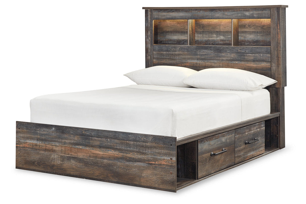 Drystan Multi Full LED Bookcase Storage Platform Bed with 4 Drawers by Ashley at Eve Furniture