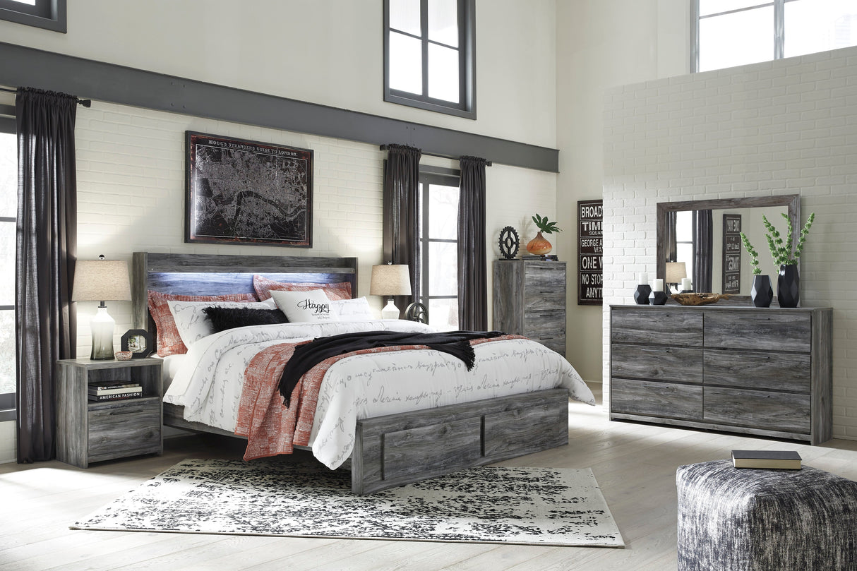 Baystorm Gray LED Storage Platform Bedroom Set by Ashley at Eve Furniture