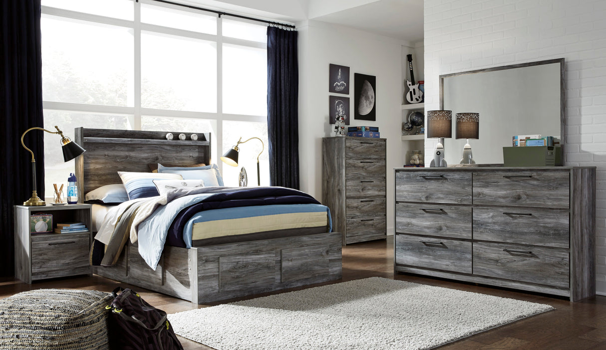 Baystorm Gray LED Storage Youth Platform Bedroom Set with 6 Drawers by Ashley at Eve Furniture